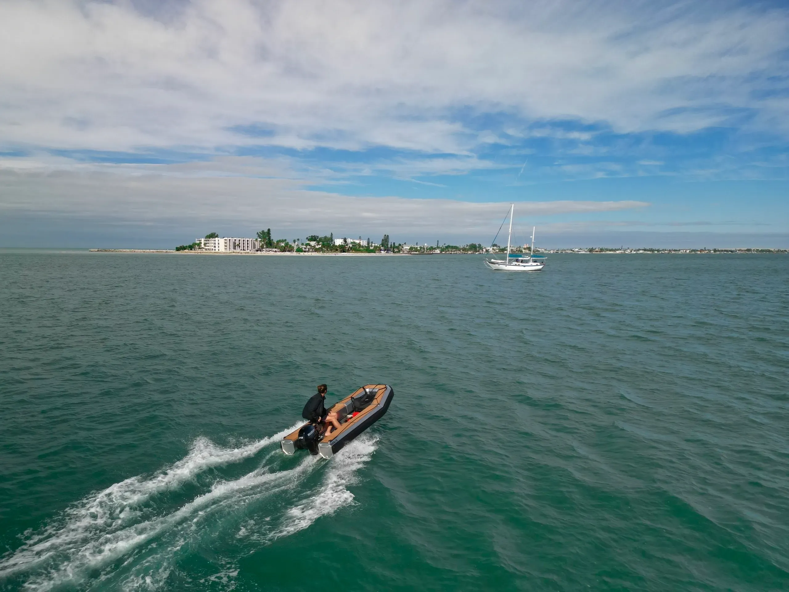 Dinghy ride back to SV Cay Michele at anchor